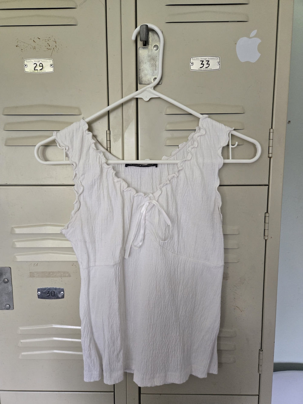 Brandy Melville White Ruffled Tank